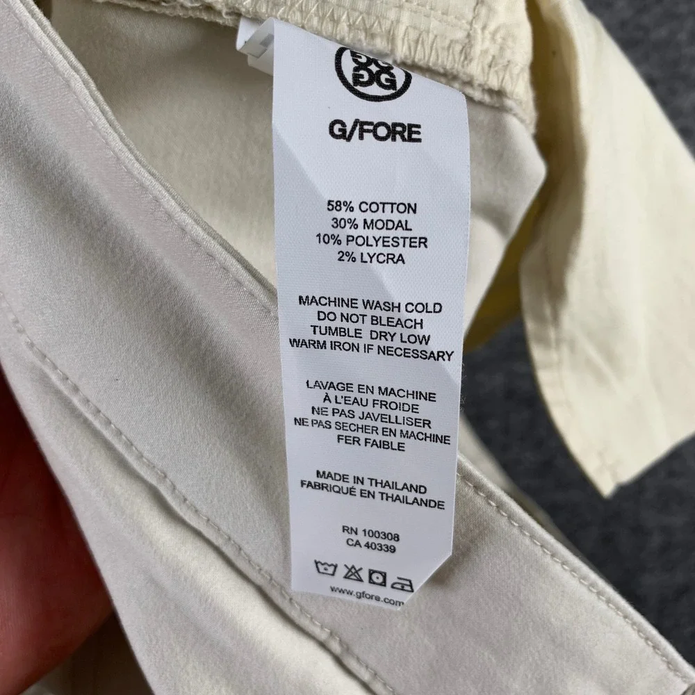 G Fore 5 Pocket Golf Pant Men 32x32 Cream Trousers Modern